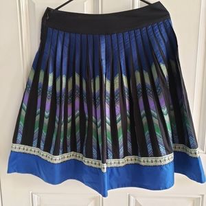 LITHE by Anthropologie Multicolored Cotton/Silk A Cut Skirt SZ 4